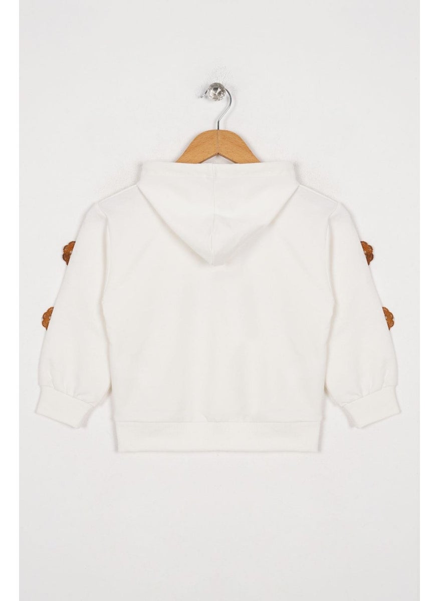 WEWE Hooded Long Sleeve Ecru Color Girls Sweatshirt  - Image 2