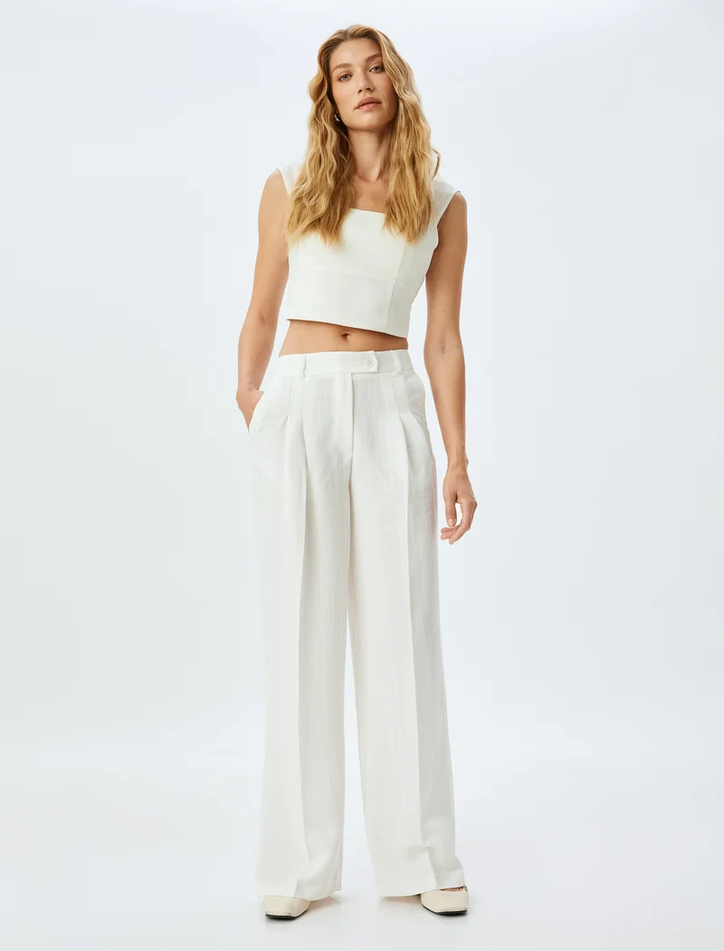 كوتون Linen Crop Top