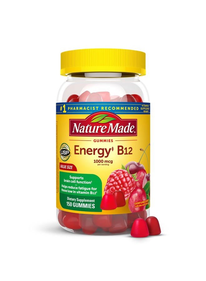 Nature Made Energy B12 1000 mcg Per Serving, Dietary Supplement for Energy Metabolism Support, 150 Gummies, 75 Day Supply - Image 1
