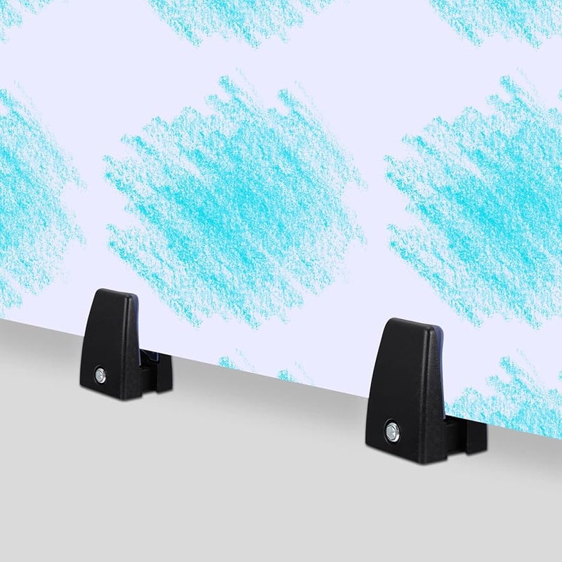 4 Pack Black Desk Divider Clamp Privacy Screen Holder Office Baffle Clip - Image 3