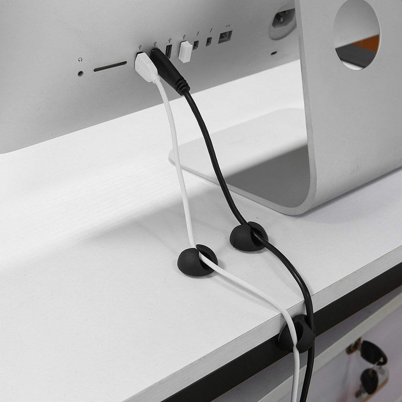 ROY ENTERPRISE ROY ENTERPRISE 10 Pcs Cord Cable Wire Holder Protector Organizer Accessories Self Adhesive Cable Straps Hook and Loop Cable Ties for Home Office Car Desktop Laptop Computer Management  - Image 2