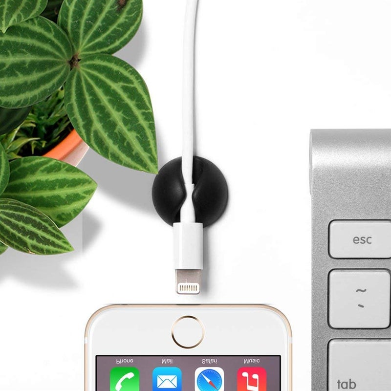 ROY ENTERPRISE ROY ENTERPRISE 10 Pcs Cord Cable Wire Holder Protector Organizer Accessories Self Adhesive Cable Straps Hook and Loop Cable Ties for Home Office Car Desktop Laptop Computer Management  - Image 4