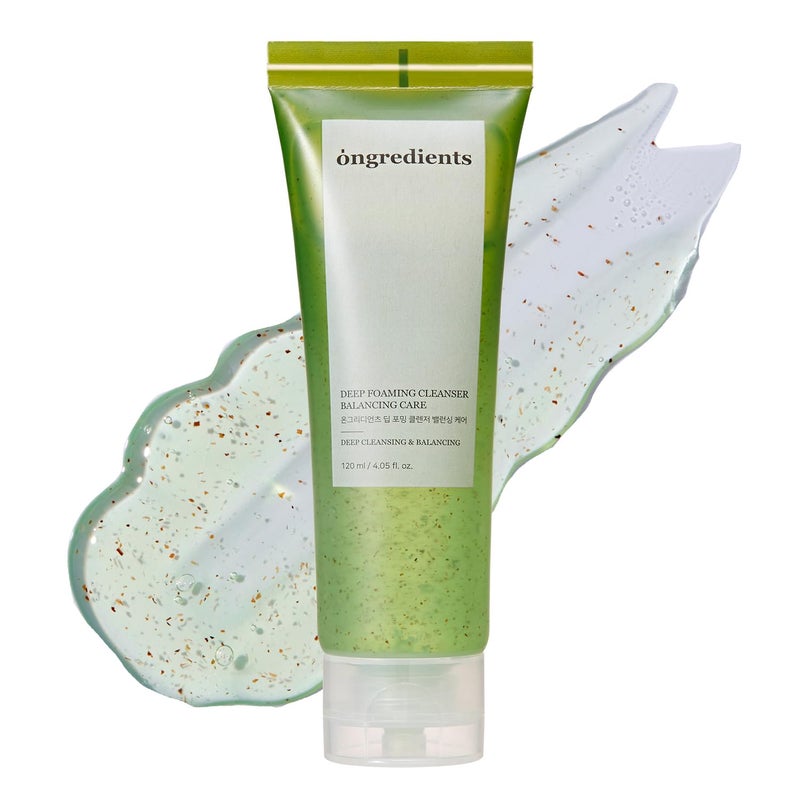 ONGREDIENTS منظف عميق رغوي من ONGREDIENTS  منظف وجه مهدئ يومي  حمض الساليسيليك  حمض الهيالورونيك  تقشير لطيف  غسول للوجه للبشرة الجافة  عناية بالبشرة كورية نباتية  120 مل  405 أونصة سائلة