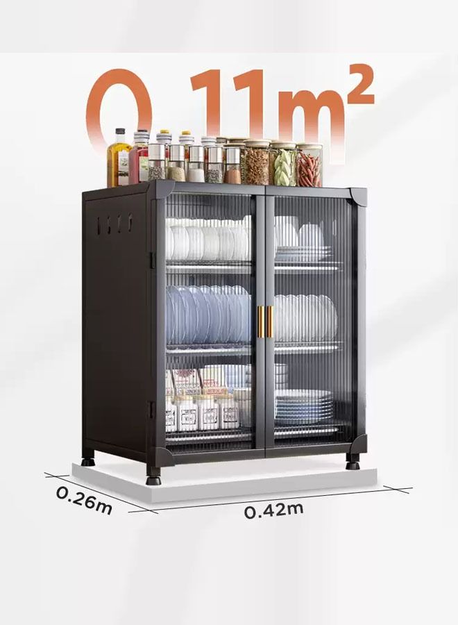 NKX 3-Tier Stackable Kitchen Organizer Cabinet with Doors - Image 2