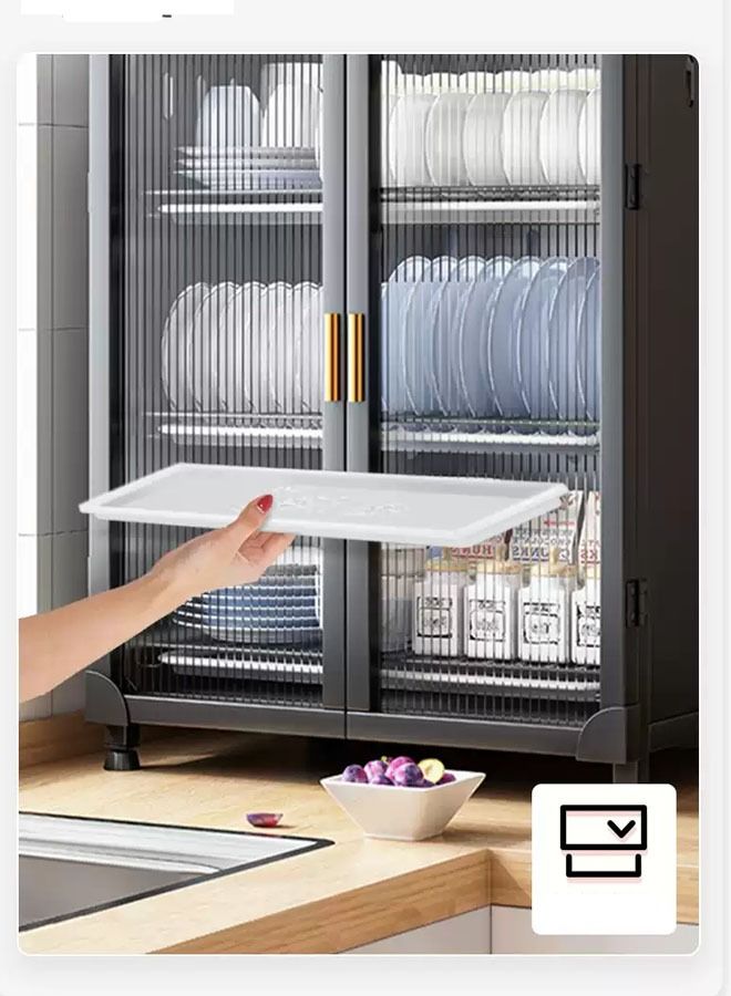 NKX 3-Tier Stackable Kitchen Organizer Cabinet with Doors - Image 4