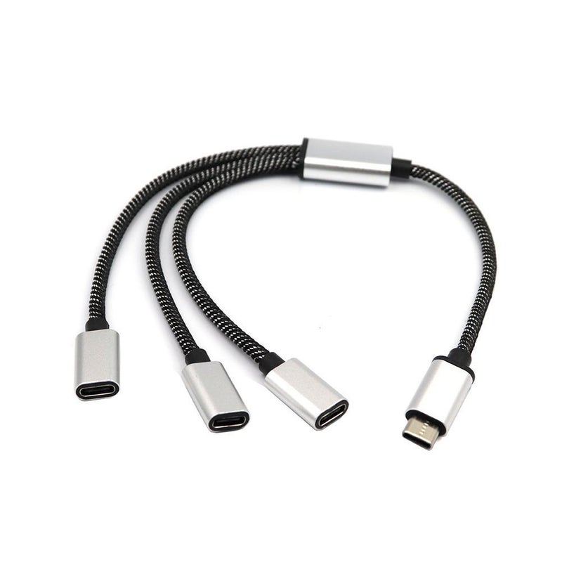 Mobile phone/tablet Type-C hub, 3-port Type-C splitter with 1-to-2 interface. - Image 3