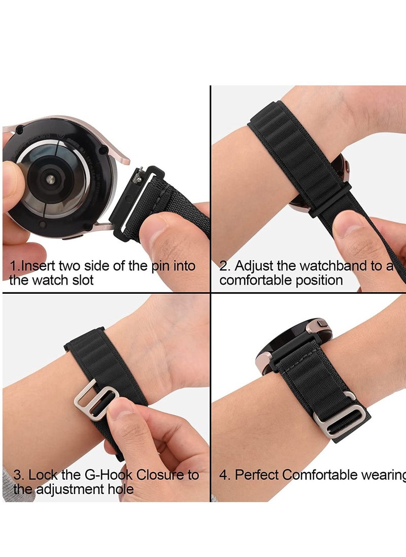 Generic - 20mm Stretch Nylon Metal Alpine Loop Woven Strap ForAmazfit GTS 4 Mini - Bip 3 - GTS 2 Mini- Amazfit GTS 2-Amazfit GTS 4 - BALCK - Image 1