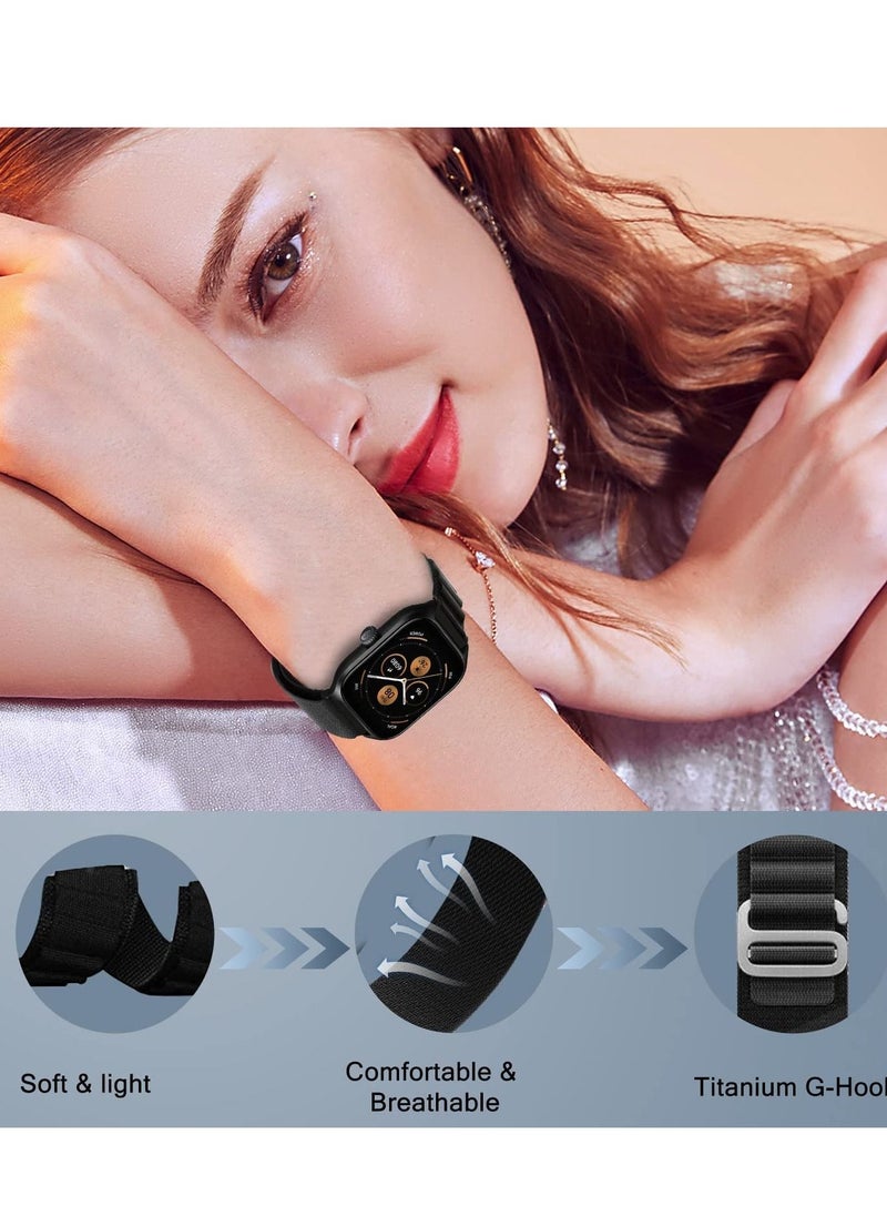 Generic - 20mm Stretch Nylon Metal Alpine Loop Woven Strap ForAmazfit GTS 4 Mini - Bip 3 - GTS 2 Mini- Amazfit GTS 2-Amazfit GTS 4 - BALCK - Image 1