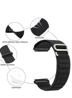 Generic 20mm Stretch Nylon Metal Alpine Loop Woven Strap ForAmazfit GTS 4 Mini - Bip 3 - GTS 2 Mini- Amazfit GTS 2-Amazfit GTS 4 - BALCK  - Image 2
