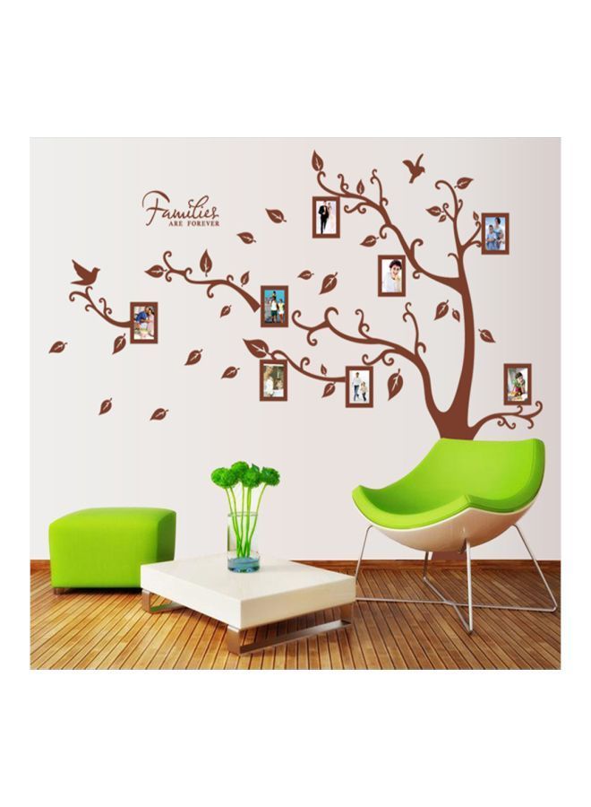 NIBEMINENT Fashion Photo Frame Tree Wall Sticker Brown/Green 60x90centimeter - Image 2
