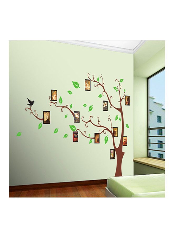 NIBEMINENT Fashion Photo Frame Tree Wall Sticker Brown/Green 60x90centimeter - Image 1