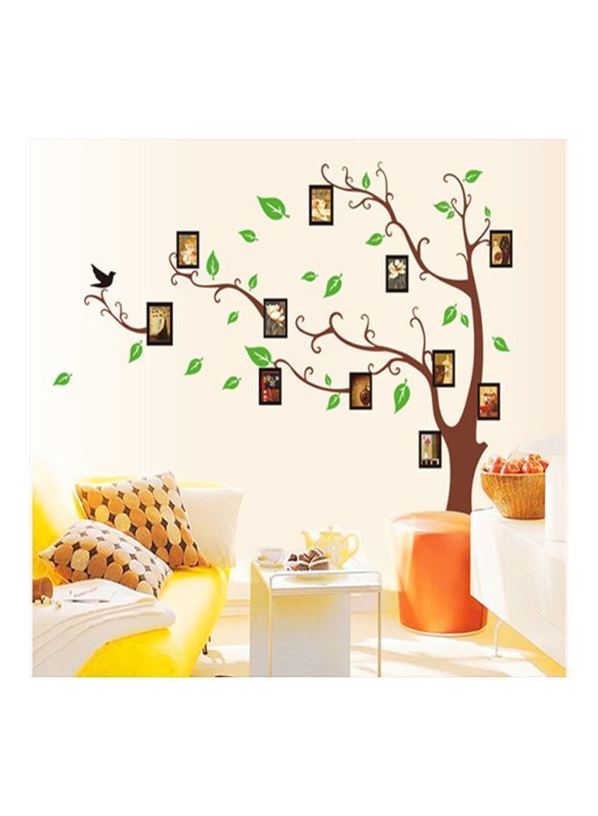 NIBEMINENT Fashion Photo Frame Tree Wall Sticker Brown/Green 60x90centimeter - Image 3