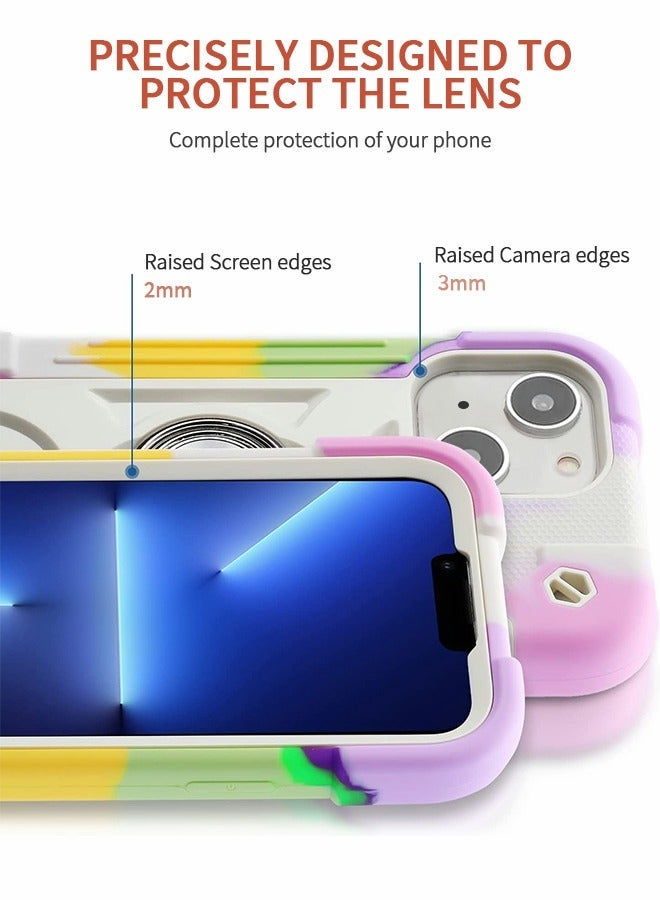 GROIC Compatible IPhone14 Case 6.1 Inch, Ring Stand Phone Case, Heavy Duty  Shockproof Shell, Cover with Magnetic Car Mount for iPhone 14 - Image 3