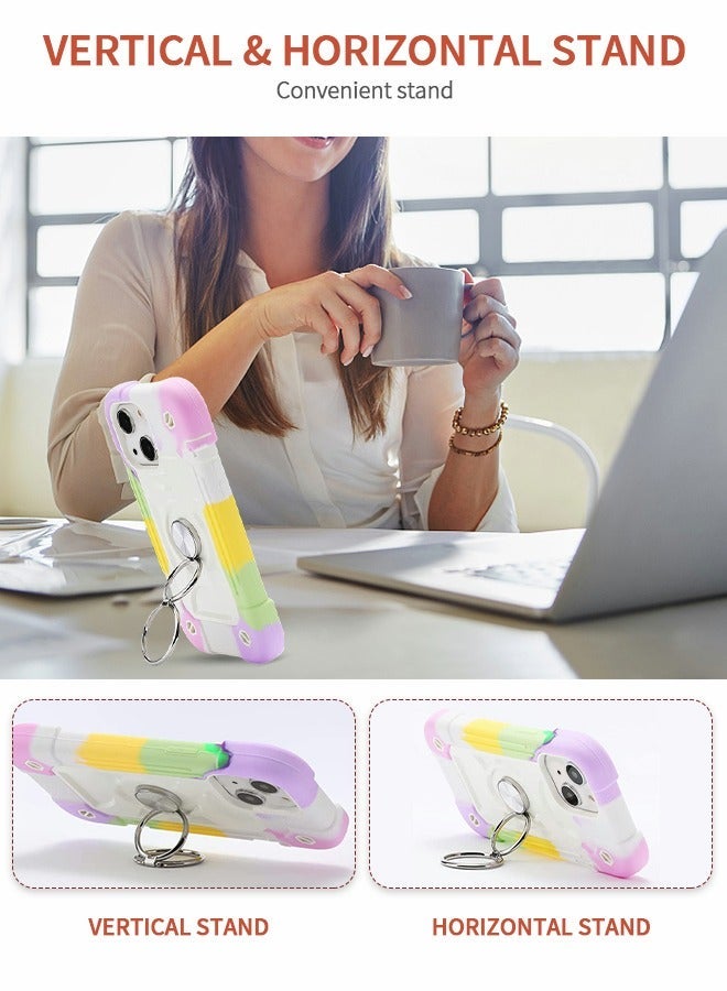 GROIC Compatible IPhone14 Case 6.1 Inch, Ring Stand Phone Case, Heavy Duty  Shockproof Shell, Cover with Magnetic Car Mount for iPhone 14 - Image 4