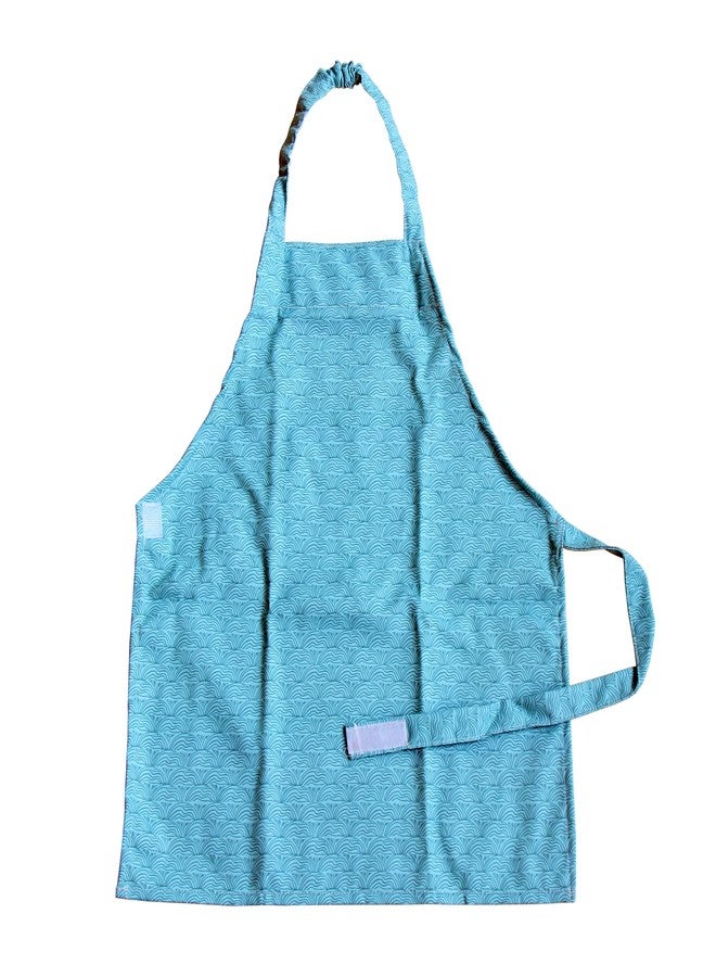 KIDDISON Waterproof Kids Apron Pattern Options (Bluish Green Sea Wave Pattern) - Image 1