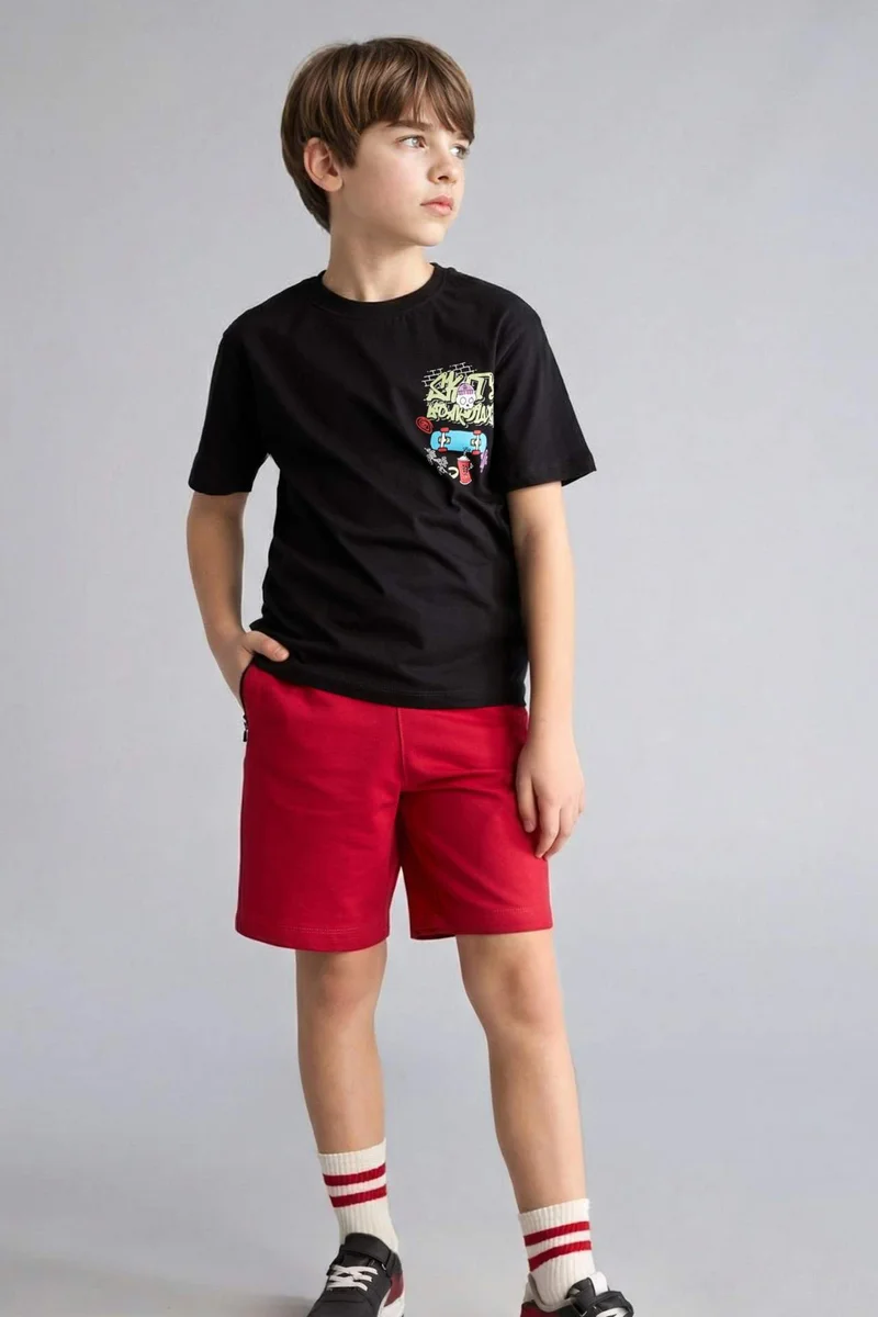 ديفاكتو Boy New Regular Fit Printed T-Shirt