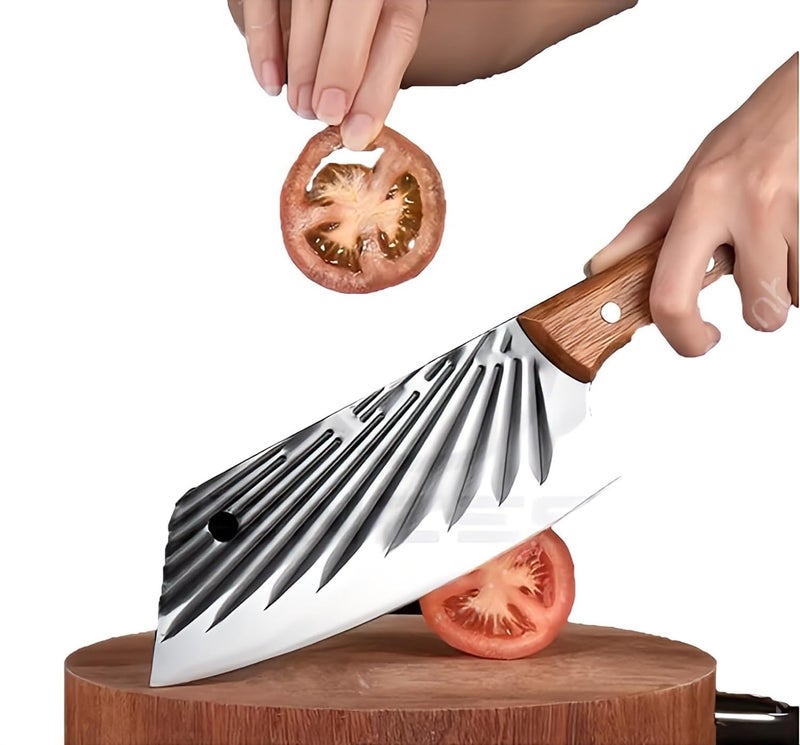 CEPLO Stainless Steel Kitchen Knives Knife MeatVegetable Chopper Full Tang Professional Kitchen Knives Handle Chari Chaku Chopping Knife Full Tang Handle for Home and Restaurant Knife_K - Image 3