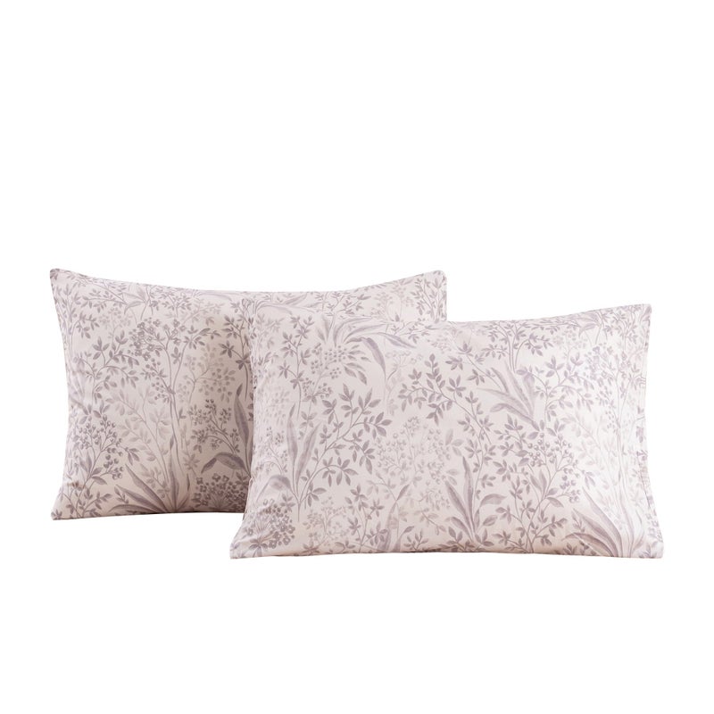 ECOCOTT ECOCOTT 2 Pack Floral Pillowcase King Size with Fresh Garden Floral Pillow Cases Set  100% Cotton Standard Pillow Covers Envelope Closure (King  20""x36"")  - Image 1