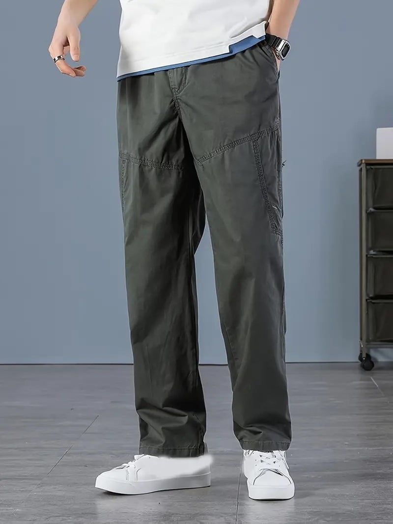 Lymio Men's Fashion Regular Fit High Rise Solid Cargo Pants Green (Cargo-63-Green-3XL) - Image 4