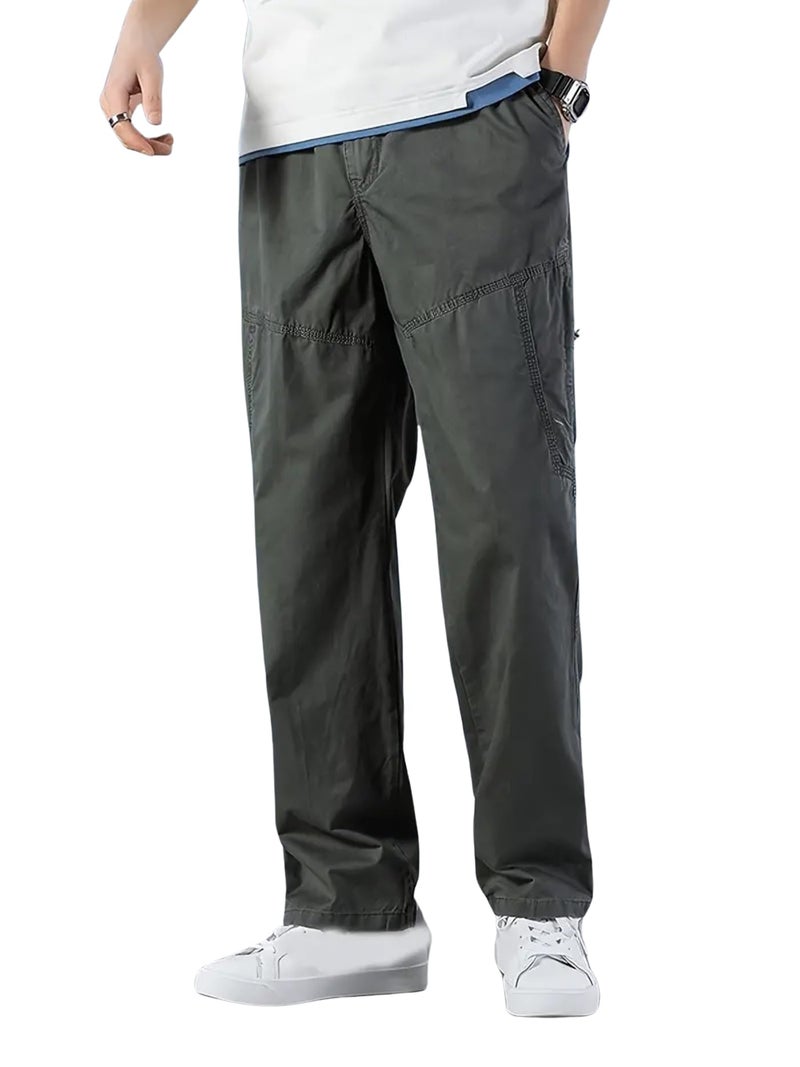 Lymio Men's Fashion Regular Fit High Rise Solid Cargo Pants Green (Cargo-63-Green-3XL) - Image 1