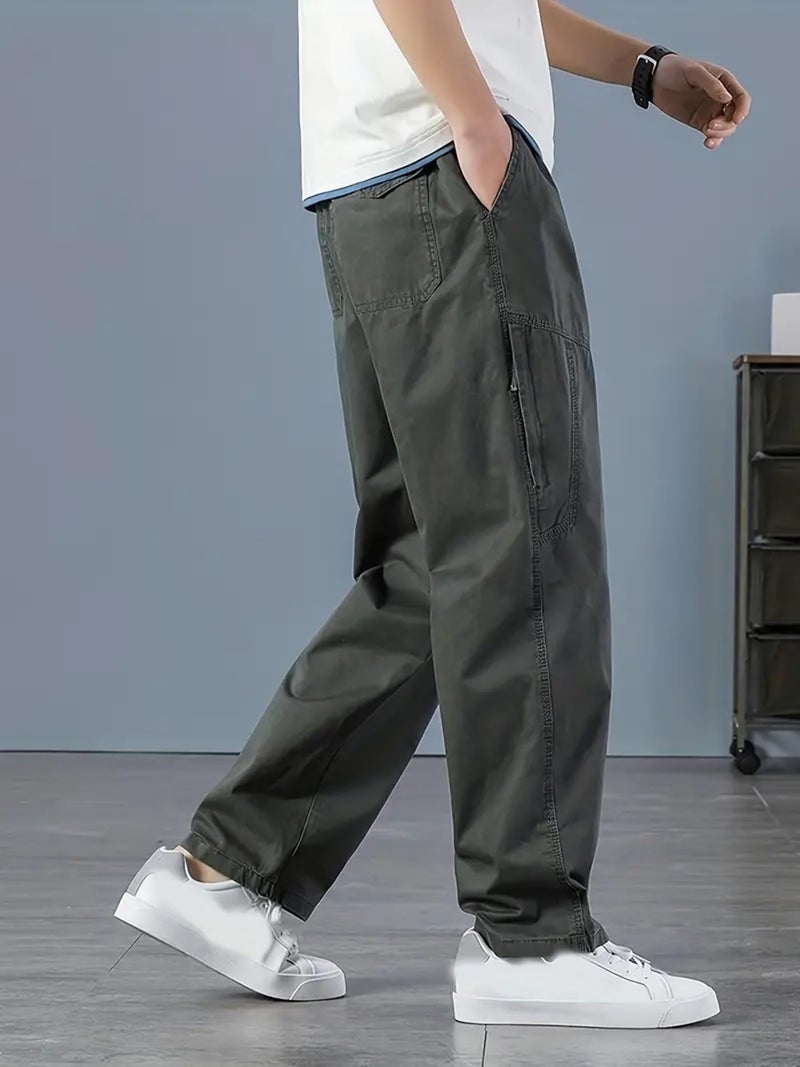 Lymio Men's Fashion Regular Fit High Rise Solid Cargo Pants Green (Cargo-63-Green-3XL) - Image 3