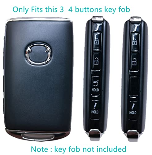 RUNZUIE 2Pcs 4 Buttons Silicone Smart Remote Key Fob Compatible with 2023 2022 2021 2020 2019 Mazda 3 6 CX-30 CX-50 CX-5 CX-9 Key Fob Cover (Black and Mint Green) - Image 2