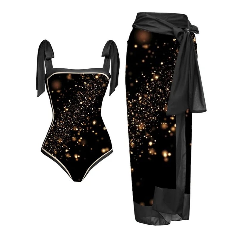 2025 Ins One-Piece Spring Swimsuit Independent Station Sunscreen Dress French Retro Beach Bikini - Image 1
