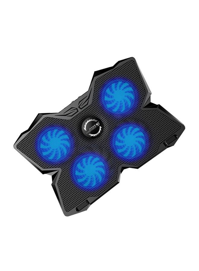 لوح يحتوي على أربع مراوح تبريد بإضاءة LED للابتوب أسود/أزرق - Image 4