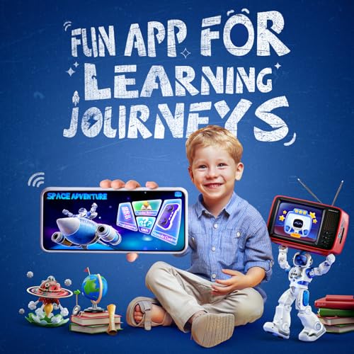 Ruko 6088 Programmable Robot with APP Control, Remote Control, Gesture Sensing Control, Rechargeable Robots Toys for Boys and Girls, Interactive LED Faces, QA Games for 3 4 5 6 Years Kids, Blue - Image 4