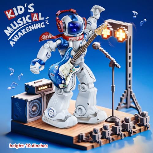 Ruko 6088 Programmable Robot with APP Control, Remote Control, Gesture Sensing Control, Rechargeable Robots Toys for Boys and Girls, Interactive LED Faces, QA Games for 3 4 5 6 Years Kids, Blue - Image 2
