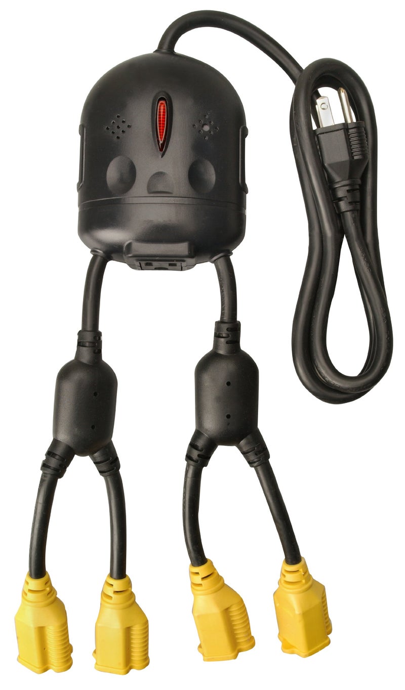 Coleman Cable شريط الطاقة كولمان كابل 04921 بخمسة مآخذ، 4 أقدام، أسود - Image 4