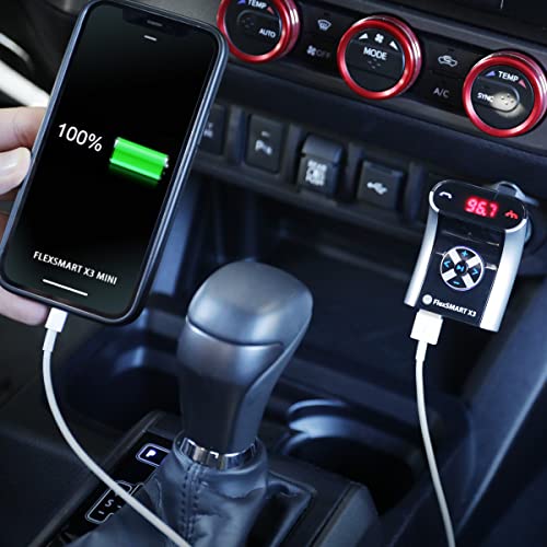 GoGroove محول بلوتوث صغير GOgroove FlexSMART X3 للسيارة للمكالمات بدون استخدام اليدين، شحن USB، التحكم في الموسيقى للهواتف الذكية، مشغلات MP3 - محول بلوتوث AUX للسيارة - جهاز إرسال راديو FM - Image 5