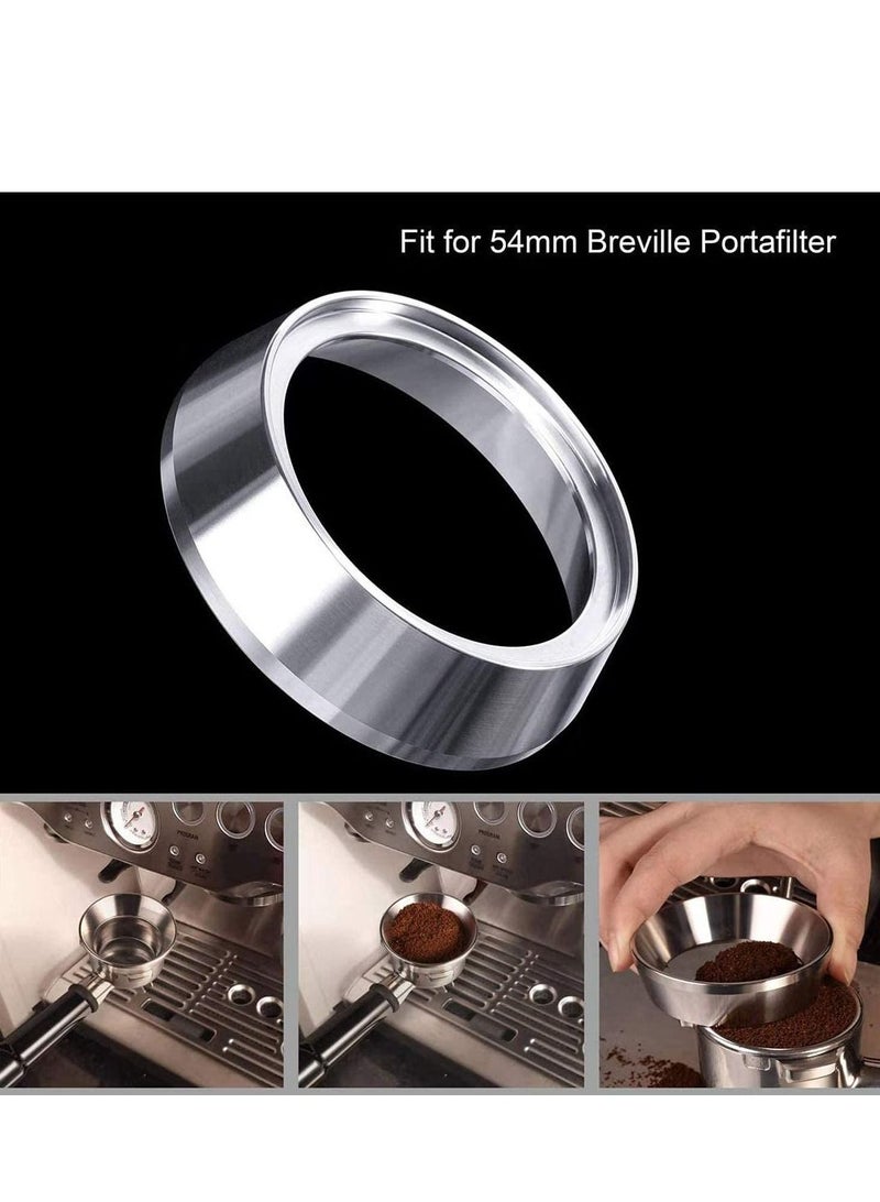 SYOSI Espresso Dosing Funnel, Stainless Steel Coffee Ring Compatible with 54mm Breville Portafilter Intelligent for Brewing Bowl Powder - Image 2