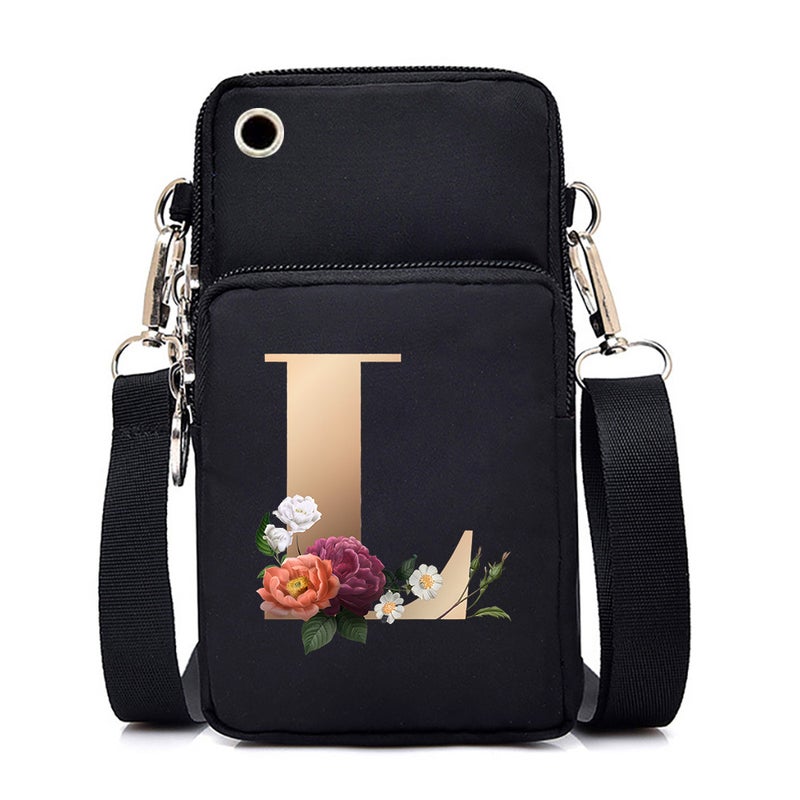 2024 26 Letter Printing Coin Purse Mobile Phone Bag To Make Light Carrying Multifunctional Messenger Bag - Image 5