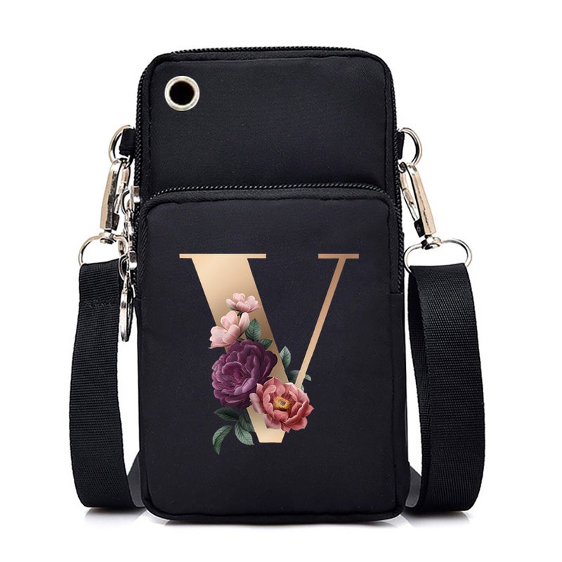 2024 26 Letter Printing Coin Purse Mobile Phone Bag To Make Light Carrying Multifunctional Messenger Bag - Image 1
