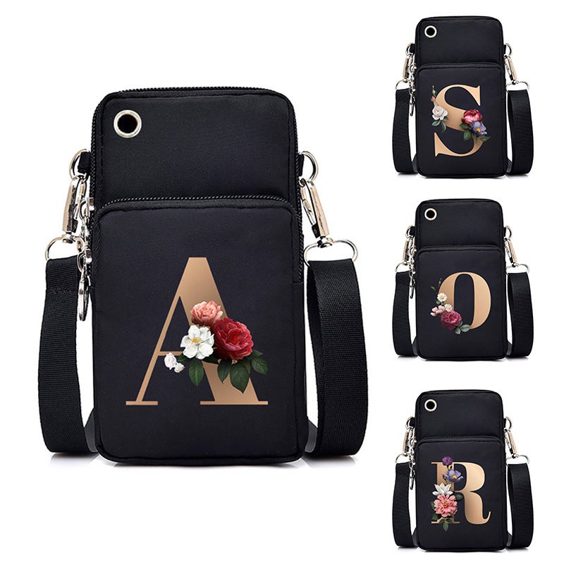 2024 26 Letter Printing Coin Purse Mobile Phone Bag To Make Light Carrying Multifunctional Messenger Bag - Image 2