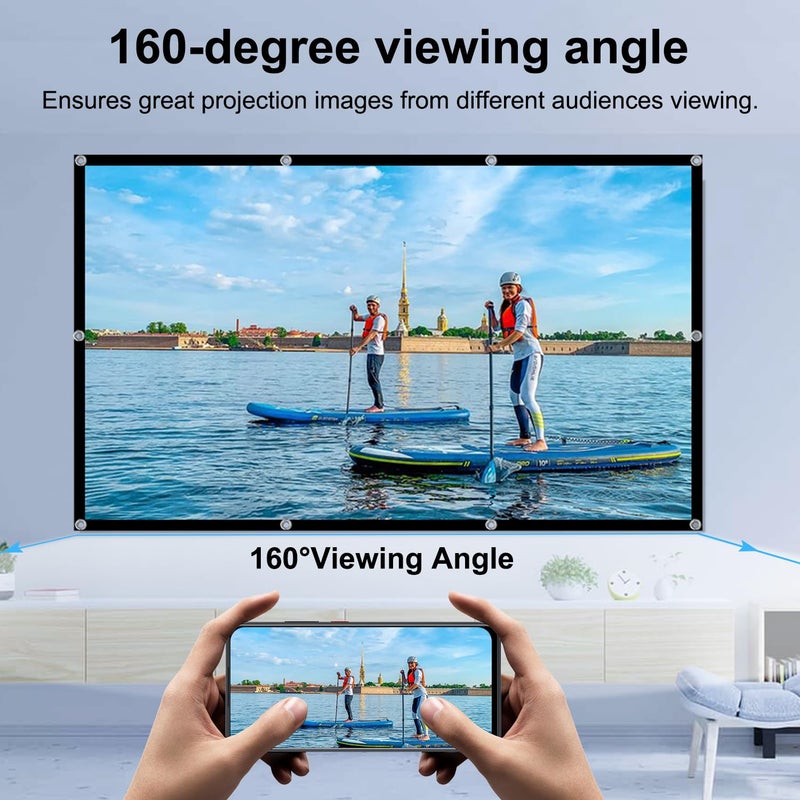 DUYIKJ Projector Screen, DUYIKJ 84 inch Foldable Portable Rear Front Projector Screen Indoor Outdoor 4K 16:9 HD Double Sided Projection Movies Screen for Camping Party,Backyard Home Theater - Image 5