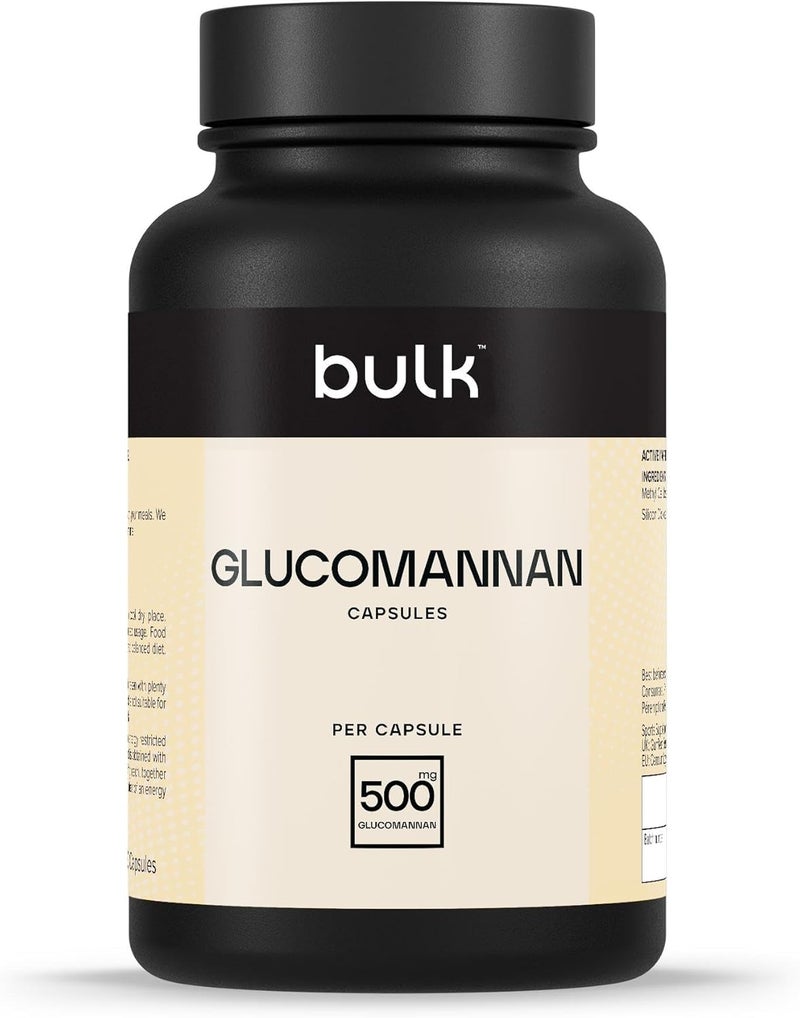 Bulk Glucomannan Capsules 500 mg Konjac Pack of 180 90 Servings Packaging May Vary - Image 1