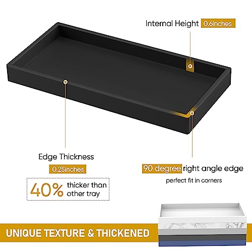 EG-SIPRO Silicone Bathroom Tray, Shatterproof, Black, Rectangular, 10.6 x 5.1 Inches - Image 2