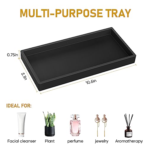 EG-SIPRO Silicone Bathroom Tray, Shatterproof, Black, Rectangular, 10.6 x 5.1 Inches - Image 5