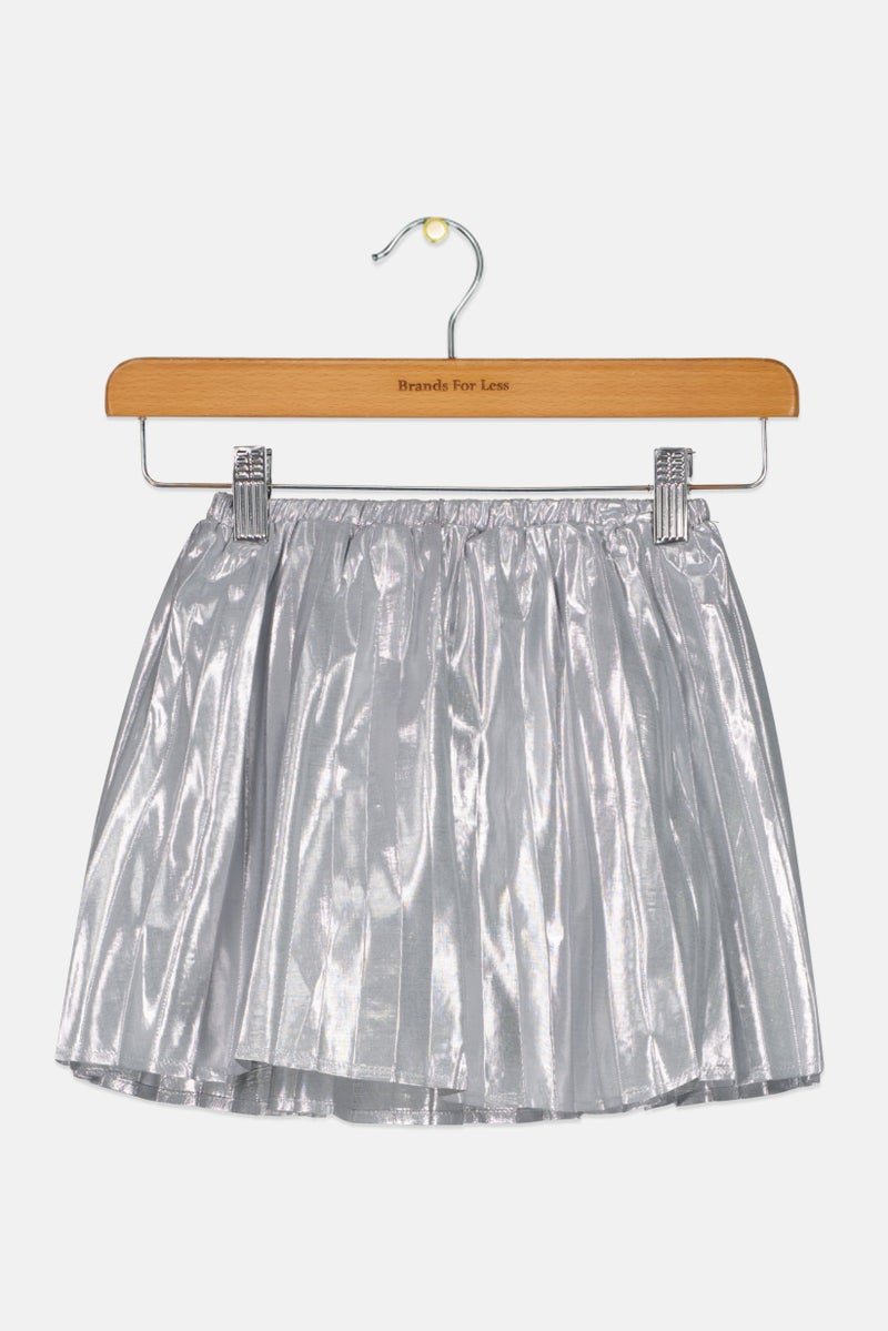 GAP Kids Girl Metallic Skirt, Silver - Image 1