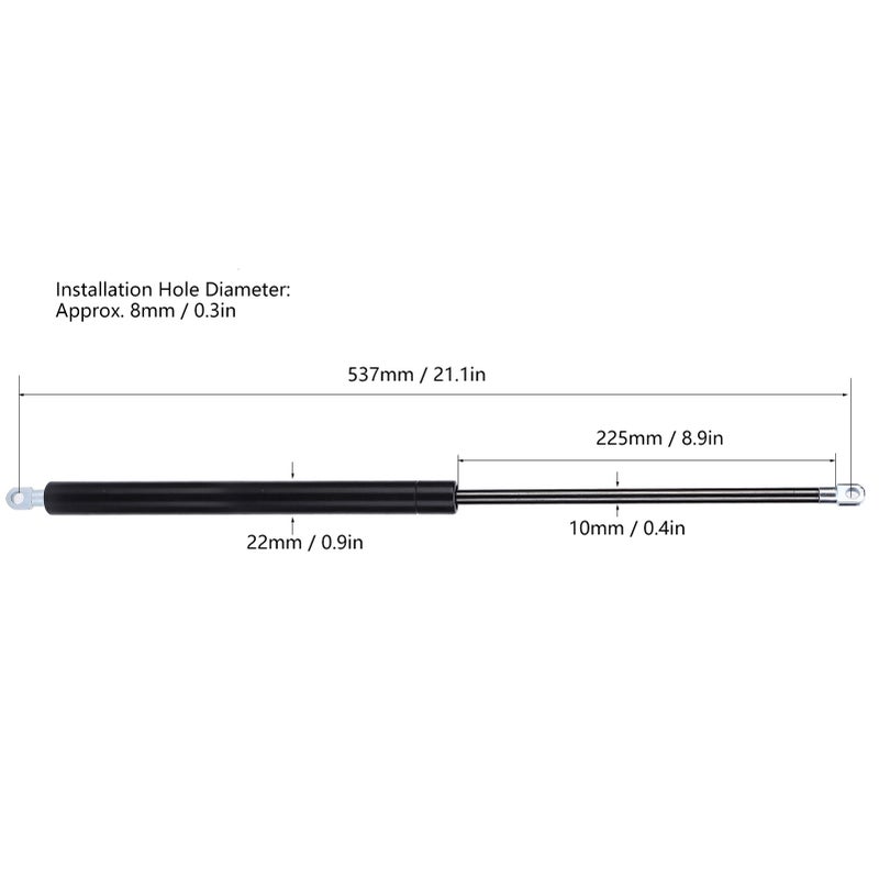 Hydraulic Rod Lift Steel Tube DIY Spring Support Arm for Bed Cabinet 537x225x22mm200N - Image 2