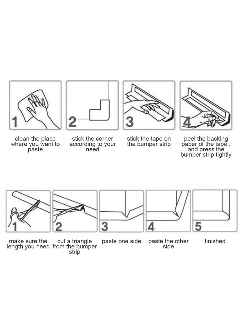 Edge protection L-shaped foam pad extra thick sponge table edge pad corner pad corner anti-collision baby and child shockproof protection strip 2 meters grey - Image 5