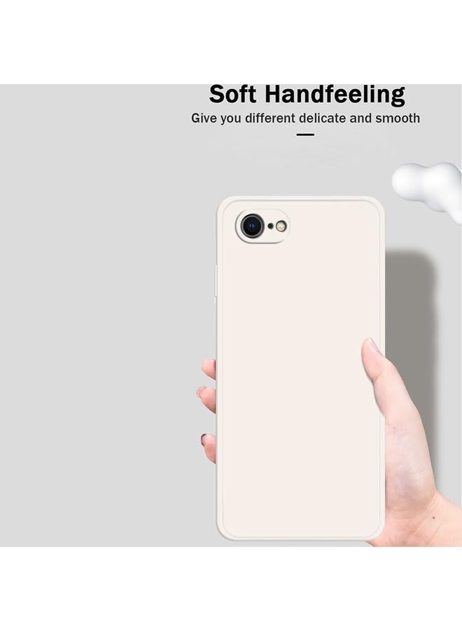 اس-توب جراب لهاتف iPhone SE 2022 / SE 2020 / 8 / 7، مصنوع من السيليكون السائل المقلد بلون سادة، مع حافة مستقيمة وغطاء حماية كامل مقاوم للسقوط - Image 3