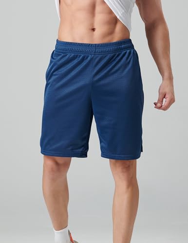 Liberty Pro 5 Pack Men's Athletic Shorts 9 Inch Inseam, Mesh Basketball Gym Shorts with Pockets, Quick Dry Workout Shorts (Set 2, Medium) - Image 2