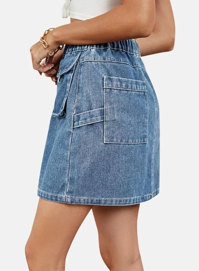 YUNIQEE Blue Denim Mini Skirts