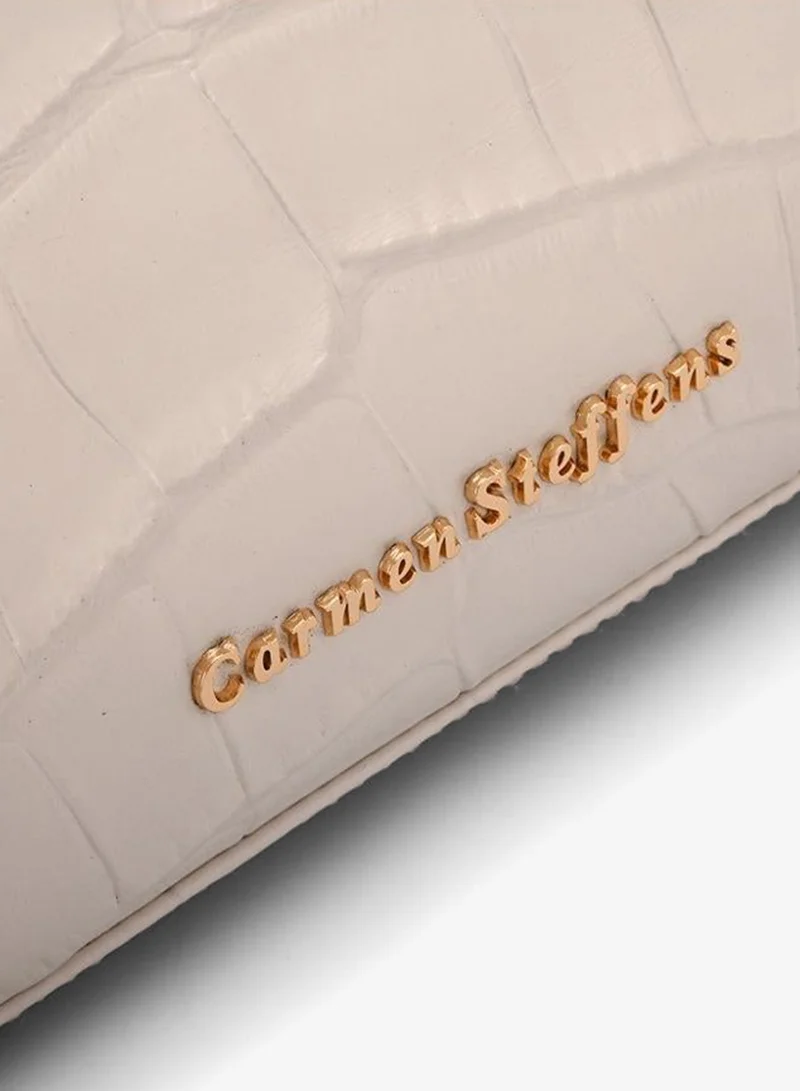 Carmen Steffens  White Crossbody Bag Bianco Croco Leather for Women | Best Price UAE