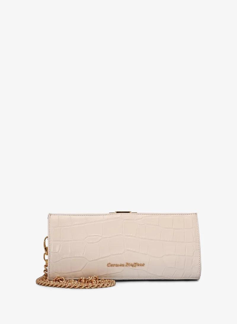 Carmen Steffens  White Crossbody Bag Bianco Croco Leather for Women | Best Price UAE