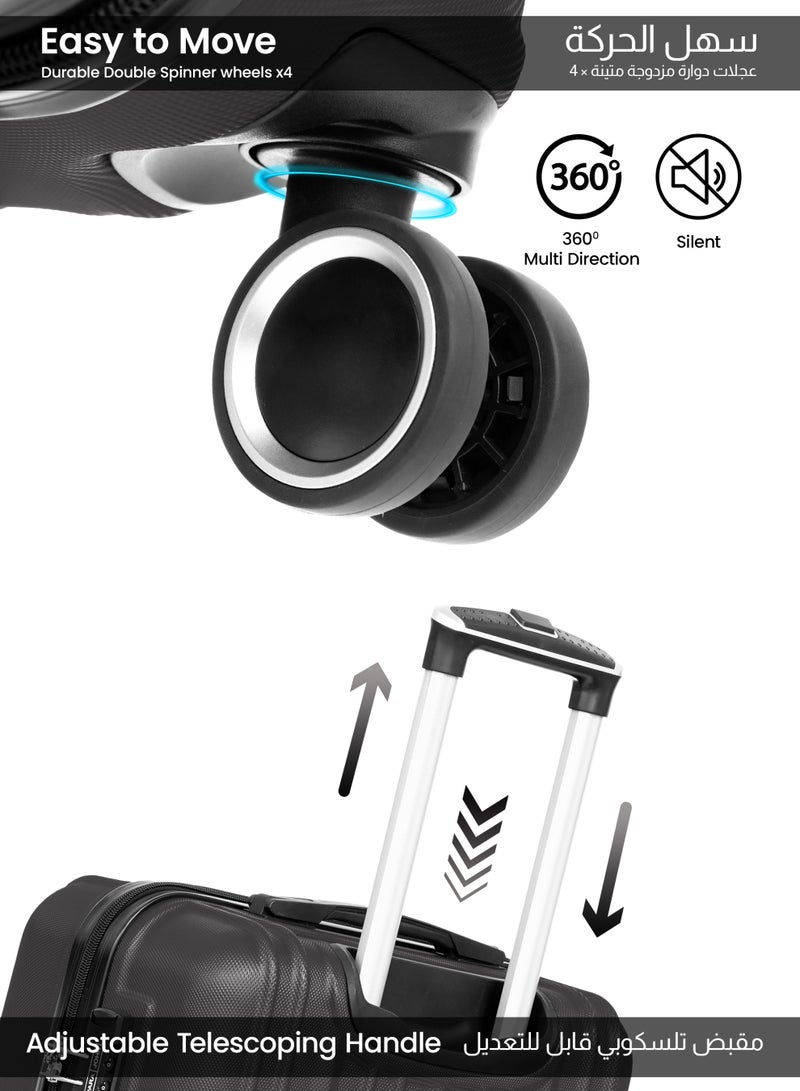 PARAJOHN Cabin Size Lightweight ABS Hardside Spinner Luggage Trolley -20 Inch | Carrying 10KG 8 Wheel Hardshell Suitcase-Dark grey - Image 2