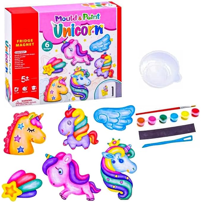UKR Mould and Paint Unicorns DIY Art and Craft Painting Kit for Kids with 6 Unicorns, Creative Activity DIY Toys